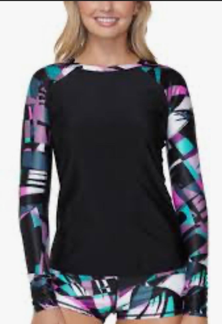 Raisins Junior Back Zip Rashguard S NWT